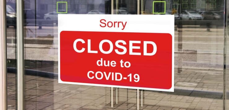 closed covid-19 sign