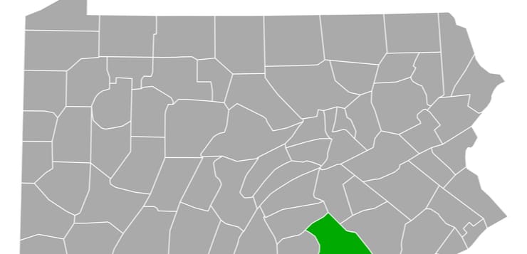 york county on pa map