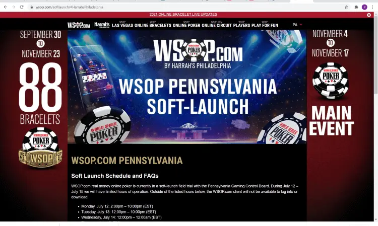 WSOP PA Screenshot