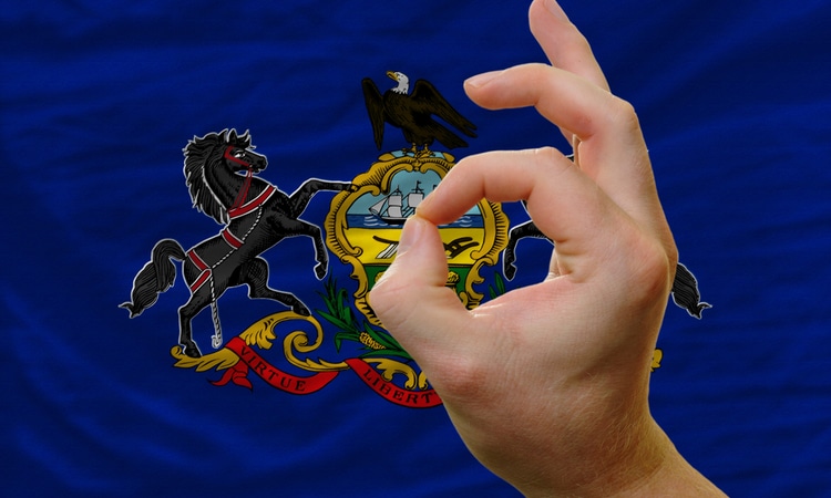 pa flag with ok gesture