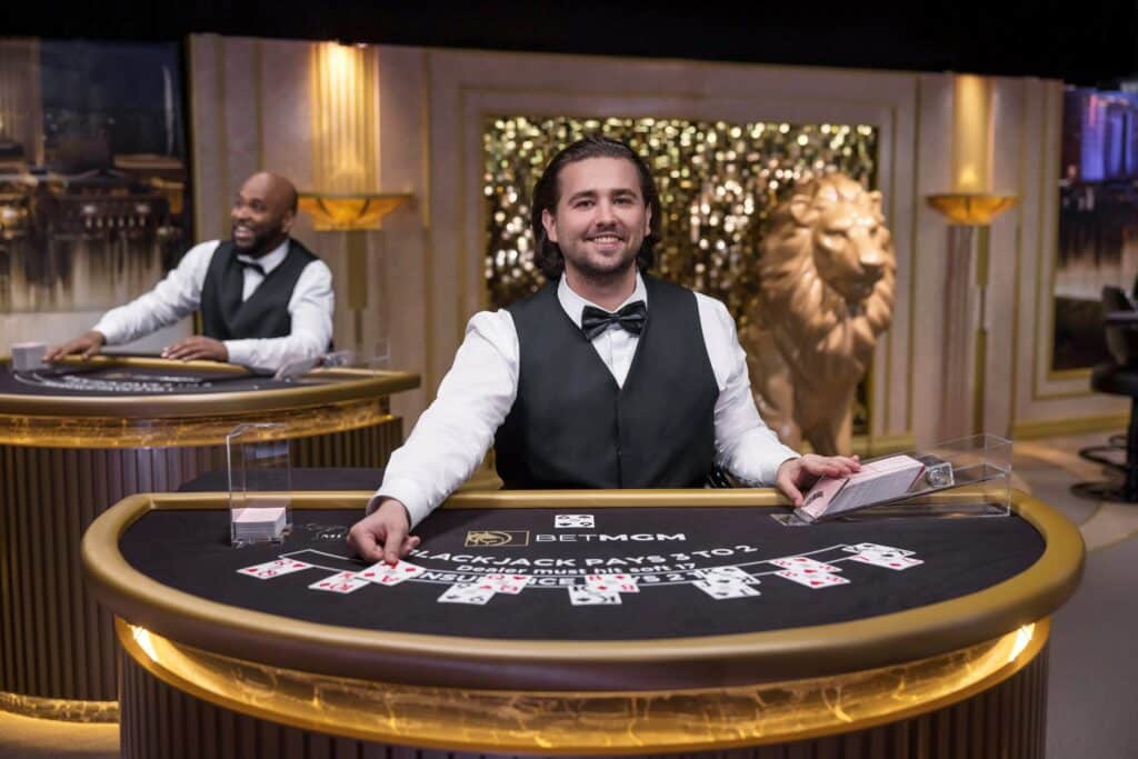 Two live dealers at BetMGM table games